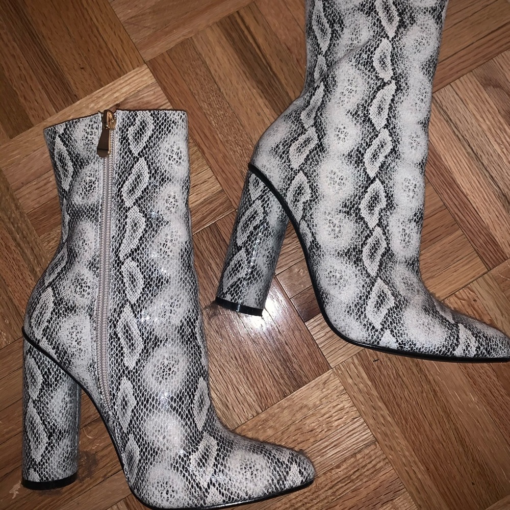 Snake skin booties